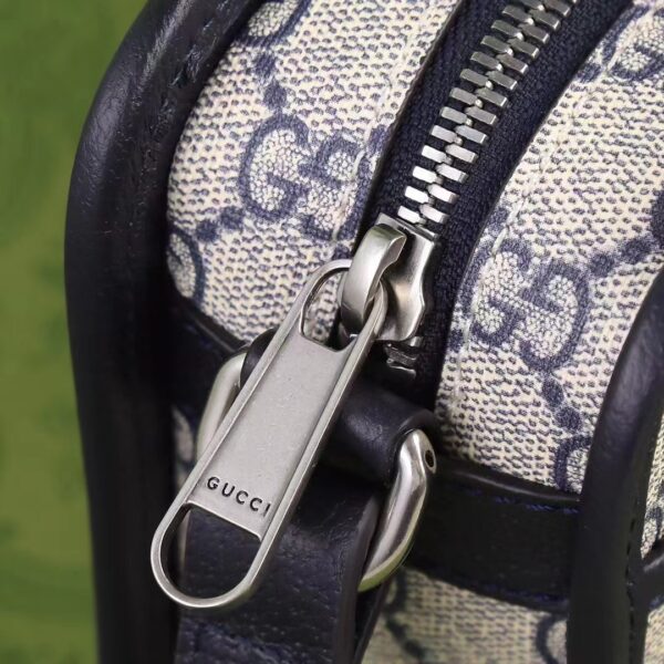 Gucci Unisex GG Shoulder Bag Beige Blue GG Supreme Canvas Interlocking G (3)
