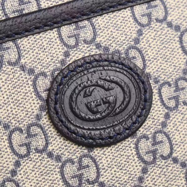 Gucci Unisex GG Shoulder Bag Beige Blue GG Supreme Canvas Interlocking G (5)