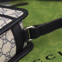 Gucci Unisex GG Shoulder Bag Beige Blue GG Supreme Canvas Interlocking G (14)