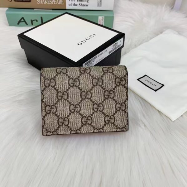 Gucci Unisex GG Supreme Card Case Wallet Cherries Canvas Five Card Slots (10)