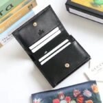 Gucci Unisex Horsebit 1955 Card Case Wallet Black Leather Five Cards Slots - Imagen 7