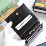 Gucci Unisex Horsebit 1955 Card Case Wallet Black Leather Five Cards Slots - Imagen 6