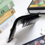 Gucci Unisex Horsebit 1955 Card Case Wallet Black Leather Five Cards Slots - Imagen 9