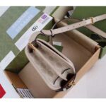 Gucci Unisex Mini Shoulder Bag Interlocking G Beige White GG Supreme Canvas – Image 7