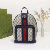 Gucci Unisex Ophidia GG Small Backpack Beige Blue GG Supreme Canvas (5)