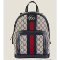 Gucci Unisex Ophidia GG Small Backpack Beige Blue GG Supreme Canvas