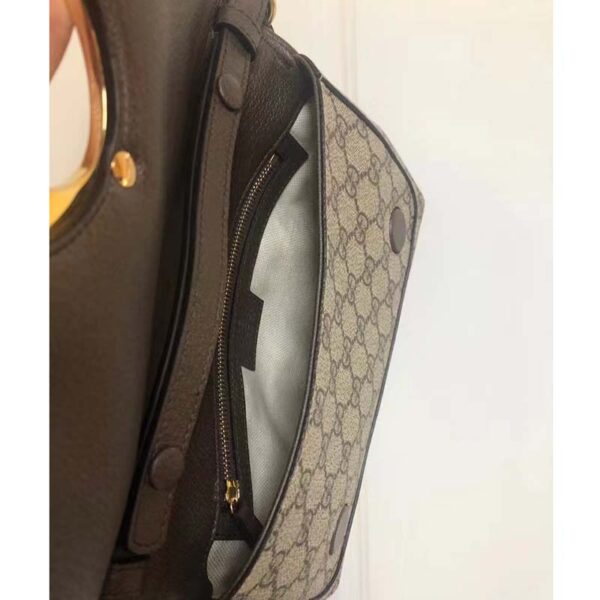 Gucci Women GG Blondie Shoulder Bag Beige Ebony GG Supreme Canvas (4)
