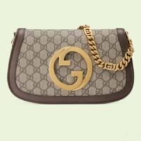 Gucci Women GG Blondie Shoulder Bag Beige Ebony GG Supreme Canvas (5)