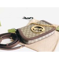 Gucci Women GG Blondie Shoulder Bag Beige Ebony GG Supreme Canvas (5)