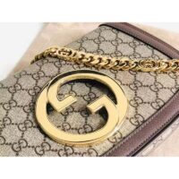 Gucci Women GG Blondie Shoulder Bag Beige Ebony GG Supreme Canvas (5)