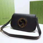 Gucci Women GG Blondie Shoulder Bag Black Leather Round Interlocking G - Bild 6