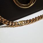 Gucci Women GG Blondie Shoulder Bag Black Leather Round Interlocking G - Bild 10