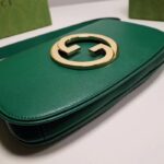 Gucci Women GG Blondie Shoulder Bag Emerald Green Leather Round Interlocking G - immagine 6