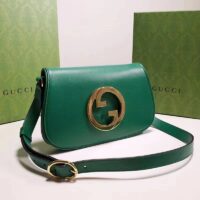 Gucci Women GG Blondie Shoulder Bag Emerald Green Leather Round Interlocking G (4)