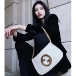 Gucci Women GG Blondie Shoulder Bag White Leather Round Interlocking G - Image 7