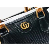 Gucci Women GG Diana Lizard Mini Bag Black Lizard Shiny Antique (6)