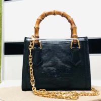 Gucci Women GG Diana Lizard Mini Bag Black Lizard Shiny Antique (6)