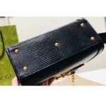 Gucci Women GG Diana Lizard Mini Bag Black Lizard Shiny Antique - Imagen 5