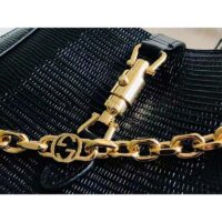 Gucci Women GG Jackie 1961 Lizard Mini Bag Black Lizard Gold-Toned Hardware (11)