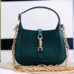 Gucci Women GG Jackie 1961 Lizard Mini Bag Vintage Green Gold-Toned Hardware - Imagen 2