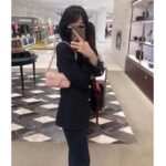 Gucci Women GG Marmont Belt Bag Pink Chevron Matelassé Leather Double G - Imagen 13