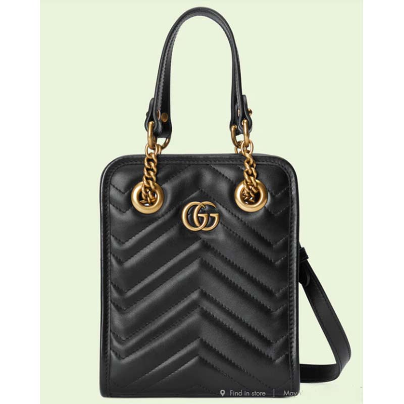 Gucci - GG Marmont Small Matelassé-leather Shoulder Bag - Womens - Black