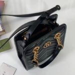 Gucci Women GG Marmont Matelassé Mini Bag Black Chevron Leather - Image 6