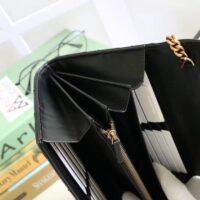 Gucci Women GG Marmont Matelassé Mini Bag Black Chevron Leather Double G (11)