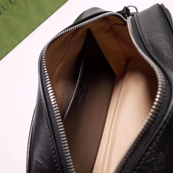 Gucci Women GG Marmont Mini Shoulder Bag Black Matelassé Leather Double G (2)