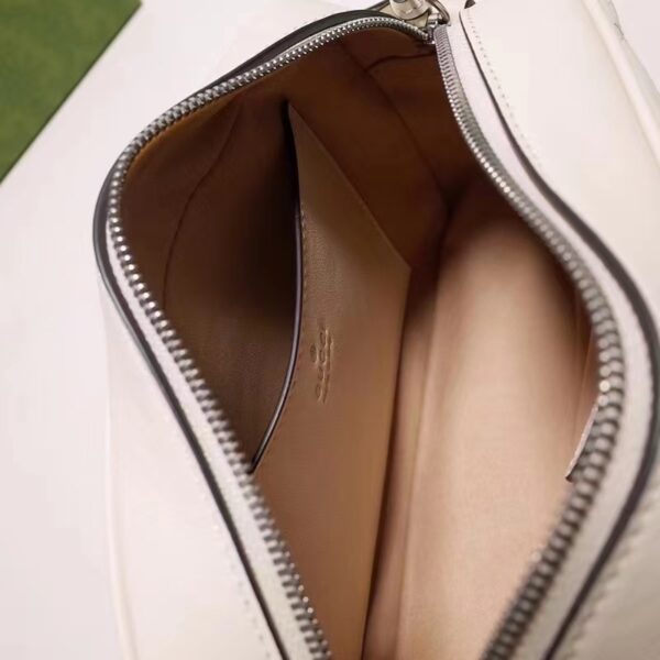 Gucci Women GG Marmont Mini Shoulder Bag White Matelassé Leather Double G (1)