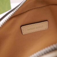 Gucci Women GG Marmont Mini Shoulder Bag White Matelassé Leather Double G (5)