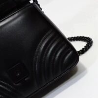 Gucci Women GG Marmont Mini Top Handle Bag Black Matelassé Chevron Leather (3)