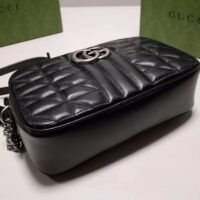 Gucci Women GG Marmont Small Shoulder Bag Black Matelassé (4)