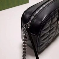 Gucci Women GG Marmont Small Shoulder Bag Black Matelassé (4)