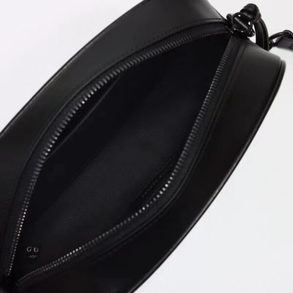 Gucci Women GG Marmont Small Shoulder Bag Black Matelassé Chevron Leather Double G (5)