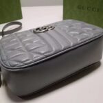 Gucci Women GG Marmont Small Shoulder Bag Grey Matelassé – Bild 6