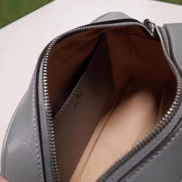 Gucci Women GG Marmont Small Shoulder Bag Grey Matelassé (3)
