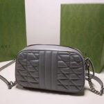 Gucci Women GG Marmont Small Shoulder Bag Grey Matelassé – Bild 4