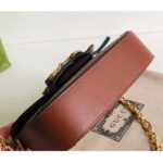 Gucci Women Horsebit 1955 GG Mini Bag Camel Ebony GG Canvas Crystals - Bild 4