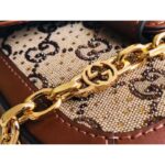 Gucci Women Horsebit 1955 GG Mini Bag Camel Ebony GG Canvas Crystals - Bild 9