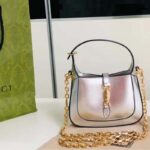 Gucci Women Jackie 1961 Lamé Mini Bag Silver Lamé Leather – Bild 2