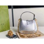 Gucci Women Jackie 1961 Lizard Mini Bag Silver Lamé Lizard - immagine 4
