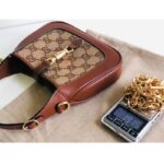 Gucci Women Jackie 1961 Mini GG Shoulder Bag Camel Ebony GG Canvas Crystals – Bild 4