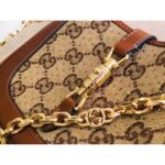 Gucci Women Jackie 1961 Mini GG Shoulder Bag Camel Ebony GG Canvas Crystals – Bild 5