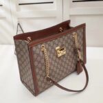 Gucci Women Padlock GG Medium Shoulder Bag Beige Ebony Supreme Canvas – Image 4