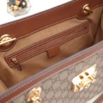 Gucci Women Padlock GG Medium Shoulder Bag Beige Ebony Supreme Canvas – Image 9