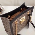 Gucci Women Padlock GG Small Shoulder Bag Black Beige Ebony Supreme Canvas - Bild 7