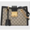 Gucci Women Padlock GG Small Shoulder Bag Black Beige Ebony Supreme Canvas