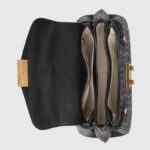 Gucci Women Small GG Top Handle Bag Black Debossed Leather Double G - immagine 6