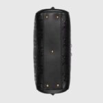 Gucci Women Small GG Top Handle Bag Black Debossed Leather Double G - immagine 5